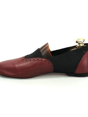 Carica immagine nella Galleria, Wish Dance Shop Jazz 06 Pelle Bordeaux Elastico Nero