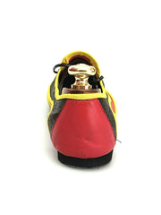 Carica immagine nella Galleria, Wish Dance Shop Jazz 07 Angolana Punta Nera Pelle Nera Camoscio Rosso Kro Giallo