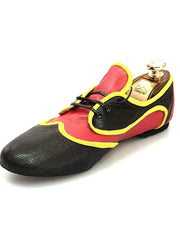 Carica immagine nella Galleria, Wish Dance Shop Jazz 07 Angolana Punta Nera Pelle Nera Camoscio Rosso Kro Giallo