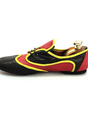 Carica immagine nella Galleria, Wish Dance Shop Jazz 07 Angolana Punta Nera Pelle Nera Camoscio Rosso Kro Giallo