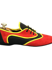 Load image into Gallery viewer, Wish Dance Shop Jazz 07 Angolana Punta Rossa Camoscio Rosso Pelle Nera Kro Giallo