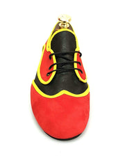 Load image into Gallery viewer, Wish Dance Shop Jazz 07 Angolana Punta Rossa Camoscio Rosso Pelle Nera Kro Giallo