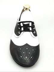 Load image into Gallery viewer, Wish Dance Shop Jazz 07 Pelle Nera Pelle Bianca con Krò Bianco