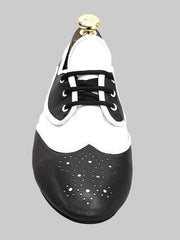 Carica immagine nella Galleria, Wish Dance Shop Jazz 07 Pelle Nera Pelle Bianca con Krò Bianco