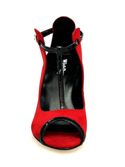 Carica immagine nella Galleria, Wish Dance Shop Jenny in camoscio rosso con dettagli in vernice nera