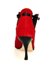 Carica immagine nella Galleria, Wish Dance Shop Jenny in camoscio rosso con dettagli in vernice nera