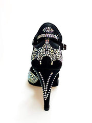 Load image into Gallery viewer, Wish Dance Shop L6 Scarpa Da Donna in Raso Nero Con Svarowski Boreali