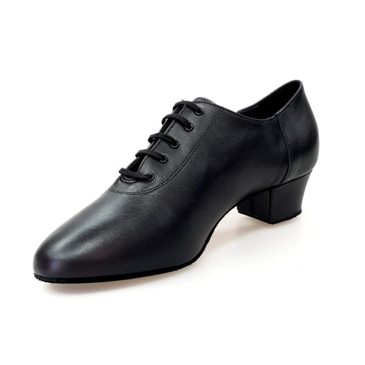 Scarpa da uomo Philip 888 in pelle nera, stringata Flex per danza sportiva, suola ultraflex, stile Oxford.
