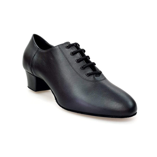 Scarpe da uomo Philip (888) in pelle nera, stringata Flex per danza sportiva, suola ultraflex, modello Oxford.