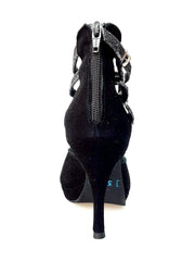 Load image into Gallery viewer, Lussuria (779F) - Woman's Shoe in Black Suede with Fish Carbon Straps and Plateau