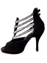 Carica immagine nella Galleria, Malon (779F) - Scarpa da Donna in Camoscio Nero con Cinturini Fish Carbon e Plateau Wish Dance Shop