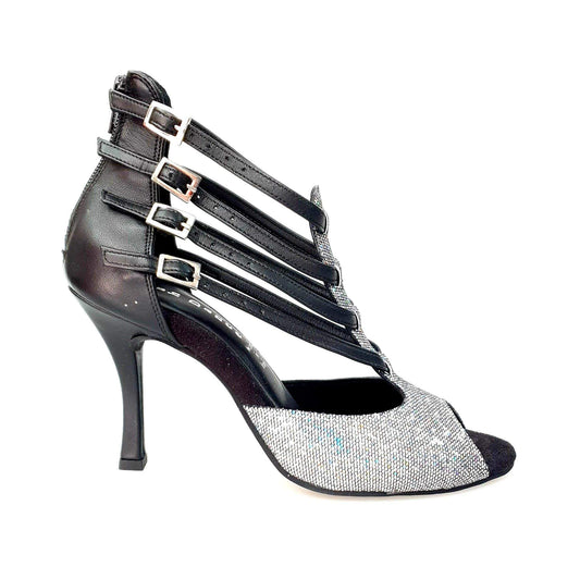 Scarpa da donna Malon (779F) Wish Dance Shop in multicolore Boreale Silver con tallone in pelle nera.