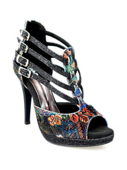 Carica immagine nella Galleria, Wish Dance Shop Lussuria in New Velvet Cinturini in Glitter Nero con Plateau