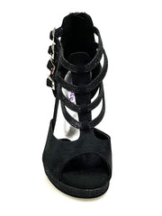 Load image into Gallery viewer, Wish Dance Shop Lussuria - Scarpa da Donna in Camoscio Nero Glitter Nero con Plateau