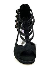 Carica immagine nella Galleria, Wish Dance Shop Lussuria - Scarpa da Donna in Camoscio Nero Glitter Nero con Plateau