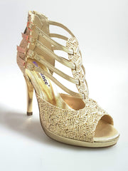 Load image into Gallery viewer, Wish Dance Shop Lussuria - Scarpa da Donna in Pizzo Oro con Plateau in Lurex Oro