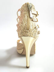 Load image into Gallery viewer, Wish Dance Shop Lussuria - Scarpa da Donna in Pizzo Oro con Plateau in Lurex Oro