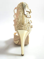 Carica immagine nella Galleria, Wish Dance Shop Lussuria - Scarpa da Donna in Pizzo Oro con Plateau in Lurex Oro