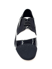 Load image into Gallery viewer, Magno (845) - Men's Lace-up Mod. Derby Brogue Shoe in Black Patent Leather and Suede With White Leather
