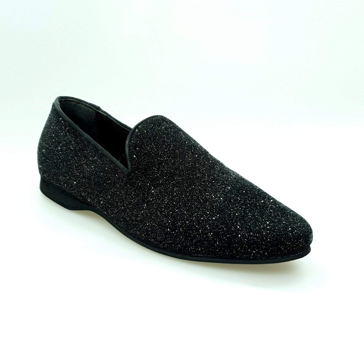 Mocassino nero in glitter premium Wish Dance Shop con interno in pelle, elegante calzatura donna con finiture di qualità
