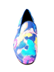 Carica immagine nella Galleria, Admiral Iris Blue (800PJ) - Mocassino da Uomo in Tessuto Picasso Blu con Profili in Lurex Blu Rivestito in Vera Pelle Italiana Wish Dance Shop