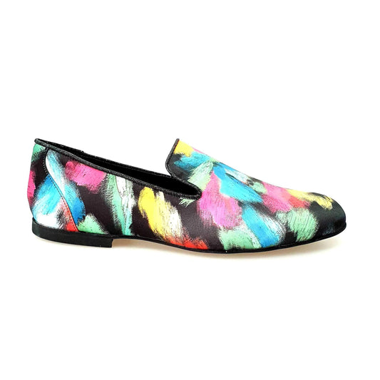 Scarpa mocassino da uomo Admiral Iris Black (800PJ) in tessuto Picasso nero con dettagli in lurex e profili in vera pelle italiana
