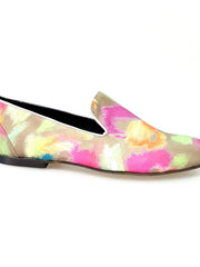 Carica immagine nella Galleria, Admiral Iris Gold Green (800PJ) - Mocassino da Uomo in Tessuto Picasso Verde con Profili in Lurex Argento Rivestito in Vera Pelle Italiana Wish Dance Shop