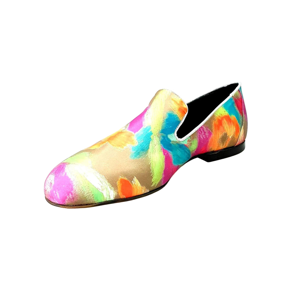 Mocassino da Uomo in Tessuto Picasso Verde Admiral Iris Gold Green Wish Dance, argento, vista laterale