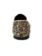 Carica immagine nella Galleria, Doge (800PJ) - Mocassino da Uomo in Tessuto Veneziano Fiorato Oro con Profili in Lurex Oro Rivestito in Vera Pelle Italiana Wish Dance Shop