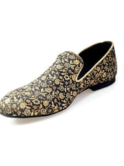 Carica immagine nella Galleria, Doge (800PJ) - Mocassino da Uomo in Tessuto Veneziano Fiorato Oro con Profili in Lurex Oro Rivestito in Vera Pelle Italiana Wish Dance Shop