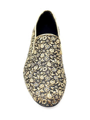Carica immagine nella Galleria, Doge (800PJ) - Mocassino da Uomo in Tessuto Veneziano Fiorato Oro con Profili in Lurex Oro Rivestito in Vera Pelle Italiana Wish Dance Shop