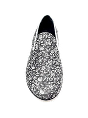 Carica immagine nella Galleria, Doge (800PW) - Mocassino da Uomo in Tessuto Veneziano Fiorato Silver con Profili in Lurex Silver Rivestito in Vera Pelle Italiana