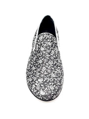 Carica immagine nella Galleria, Doge (800PW) - Mocassino da Uomo in Tessuto Veneziano Fiorato Silver con Profili in Lurex Silver Rivestito in Vera Pelle Italiana Wish Dance Shop