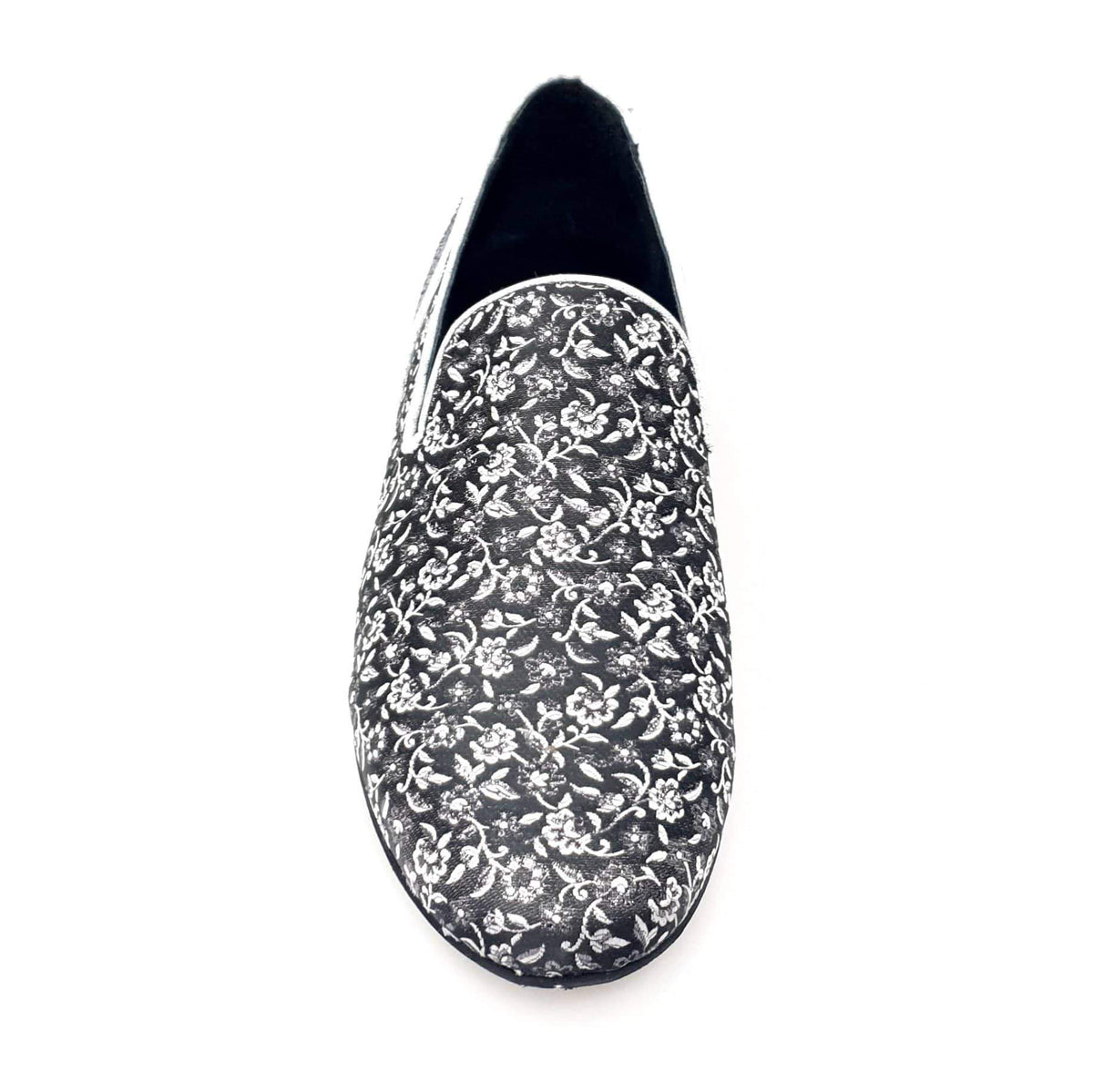 Mocassino da Uomo in Tessuto Veneziano Fiorato Silver Doge Wish Dance, grigio, dettaglio suola