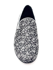 Carica immagine nella Galleria, Doge (800B/PW) - Mocassino da Uomo in Tessuto Veneziano Fiorato Silver con Tallone in Kristall Grigio Carbon Rivestito in Vera Pelle Italiana