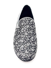 Carica immagine nella Galleria, Doge (800B/PW) - Mocassino da Uomo in Tessuto Veneziano Fiorato Silver con Tallone in Kristall Grigio Carbon Rivestito in Vera Pelle Italiana Wish Dance Shop