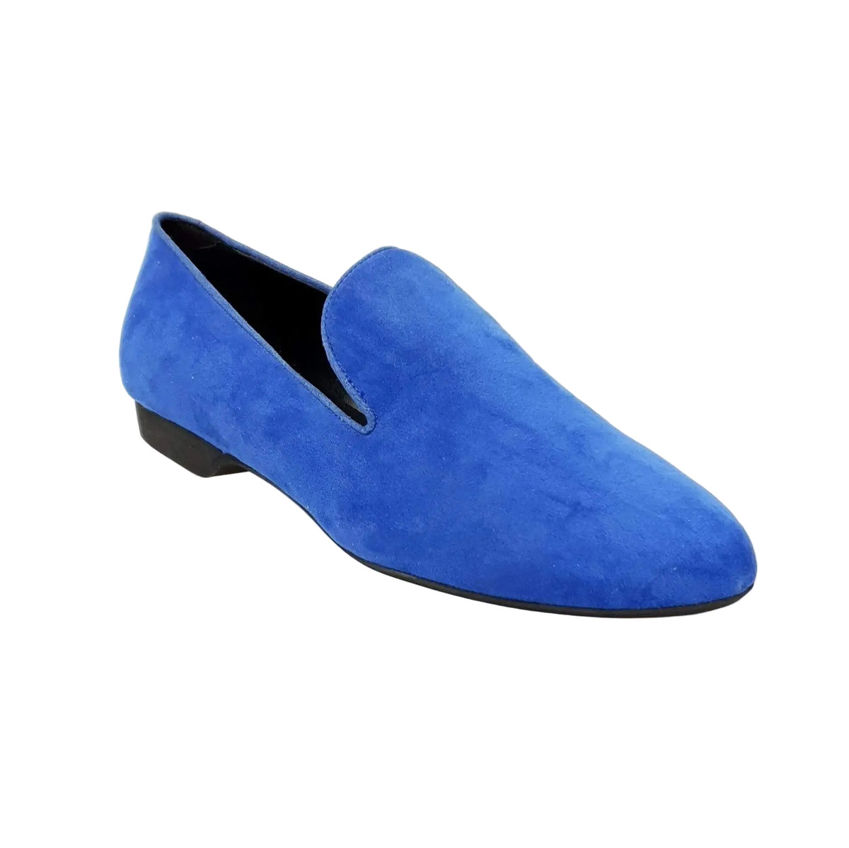 Scarpa mocassino da uomo Wish Dance Shop in camoscio royal blu, dettaglio elegante e confortevole.