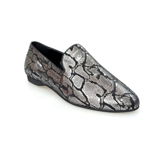 Mocassino da uomo Wish Dance Shop in pelle lavorata con fantasia Giga Python, scarpa elegante e alla moda