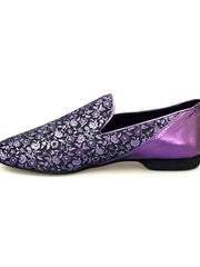 Carica immagine nella Galleria, Wish Dance Shop Mocassino Uomo in Kate Viola e Tallone Lurex Viola