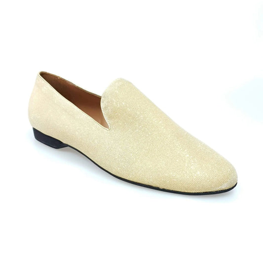 Scarpa mocassino da uomo Serse (800) in notturno oro, con design elegante e dettagli lucidi, marca Wish Dance Shop.