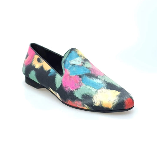 Mocassino uomo Serse Iris Black in stile Picasso nero, scarpa Wish Dance Shop con design elegante e dettagli artistici.