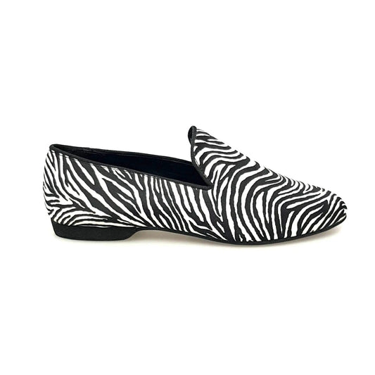 Mocassino da uomo Serse (800) in raso seta zebrato, elegante scarpa Wish Dance Shop, dettagli in tessuto lucido e stile raffinato