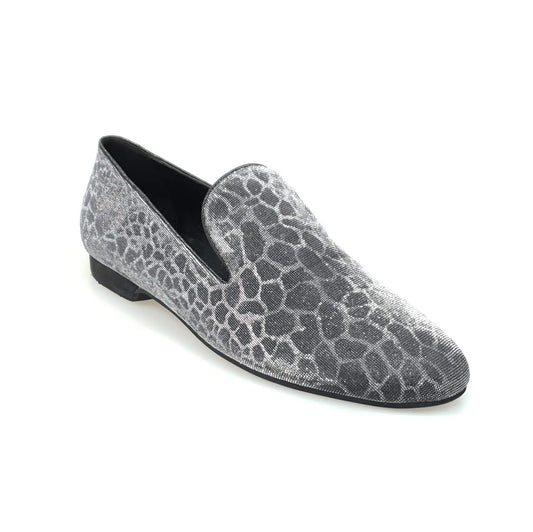 Scarpa mocassino da uomo Serse (800) in tessuto Sunseet Carbon, stile elegante e moderno, con dettagli lavorati.