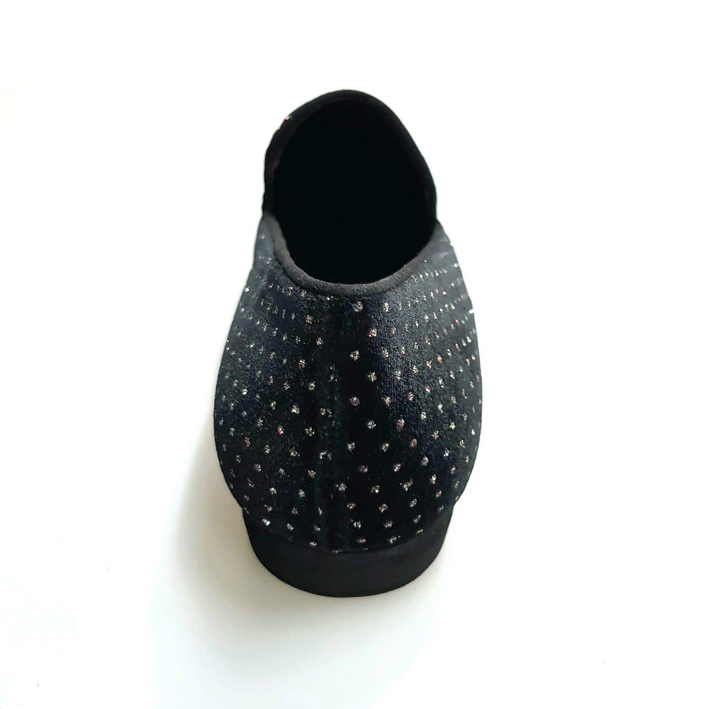 Mocassino uomo Serse 800 in velluto nero con dettaglio lucido glitter, scarpa elegante e sofisticata.
