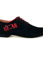 Carica immagine nella Galleria, Wish Dance Shop Ms07 Camoscio Nero e Bordo Rosso per Kizmi