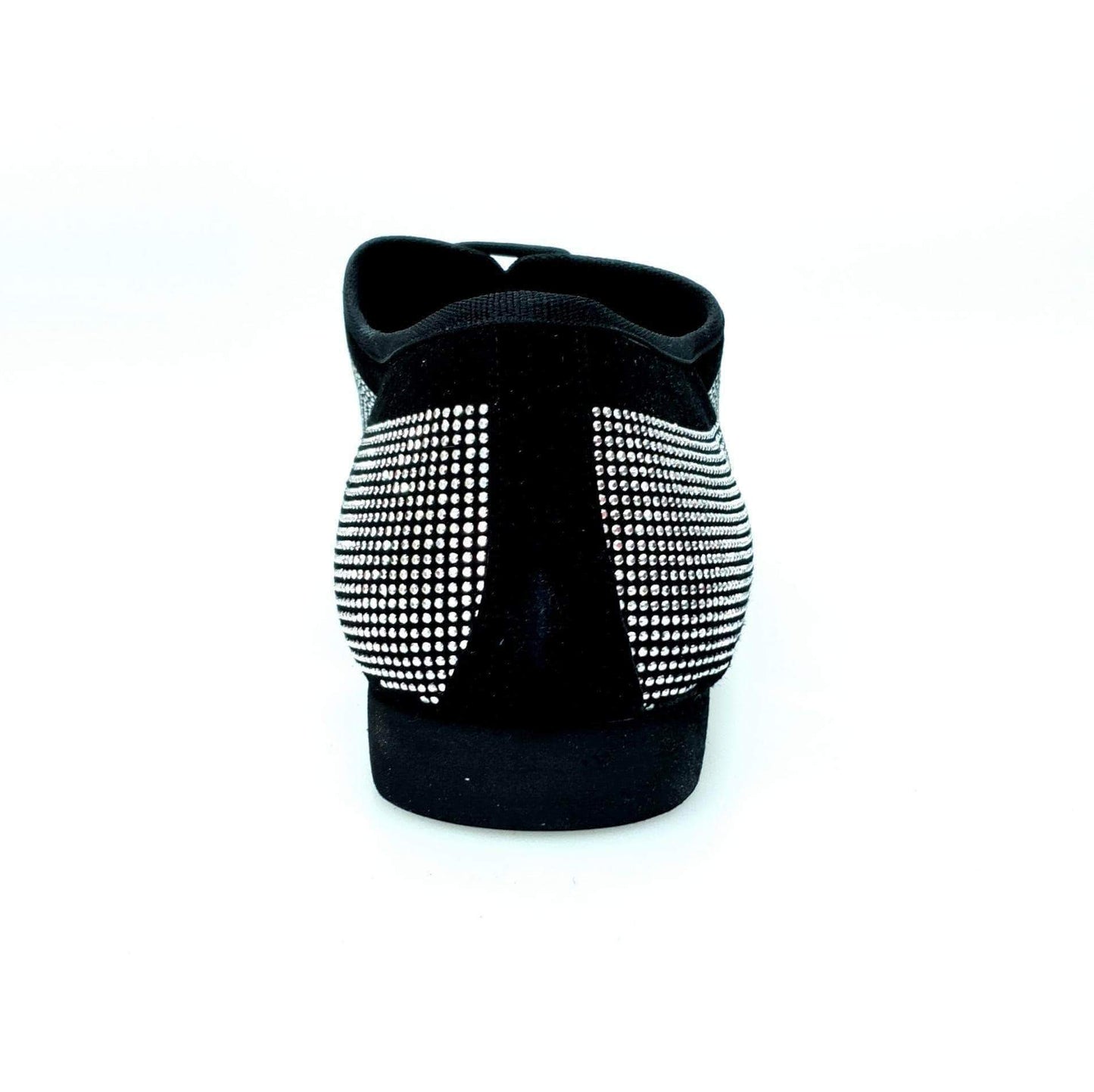 Scarpa stringata da uomo Malaga Broadway Wish Dance Shop in camoscio nero con dettagli brillanti, forma tonda, chiusura Oxford.
