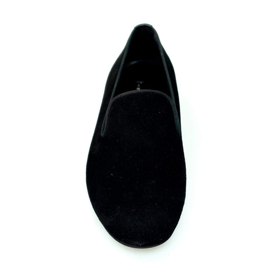 Mocassino da uomo Boris MS20 in camoscio nero con punta tonda, scarpa elegante di Wish Dance Shop.
