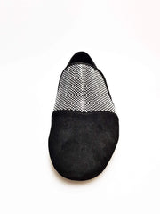 Carica immagine nella Galleria, Wish Dance Shop Ms22 Crystal Nero Mocassino in Camoscio Nero e Swarovski a specchio Argento