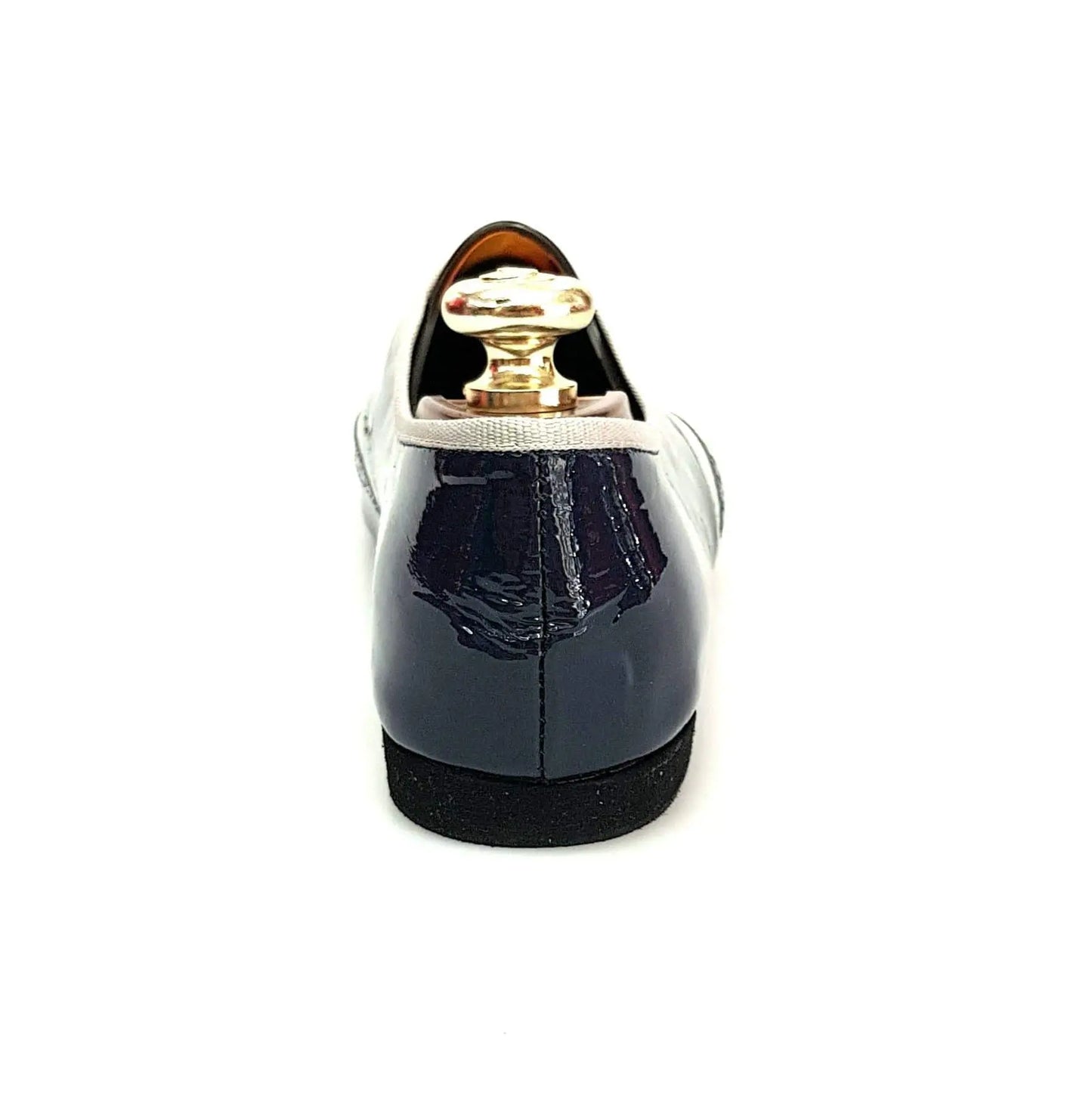 Scarpa jazz Eddy NY08 Wish Dance Shop in vernice blu notte e pelle silver, stile elegante e confortevole per ballo.