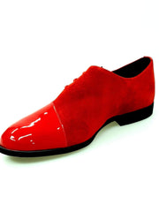 Load image into Gallery viewer, PABLO PJ (MS19PJ) - Men's Laced Shoe in Red Patent Leather and Red Suede with Microlight Bottom